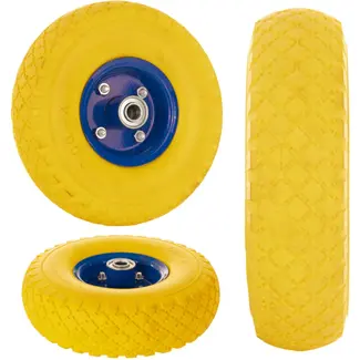 GEKO Stevig PU-wiel voor kar - 260 mm - 80 kg draagvermogen - Metalen velg