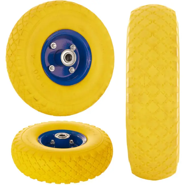 GEKO Stevig PU-wiel voor kar - 260 mm - 80 kg draagvermogen - Metalen velg