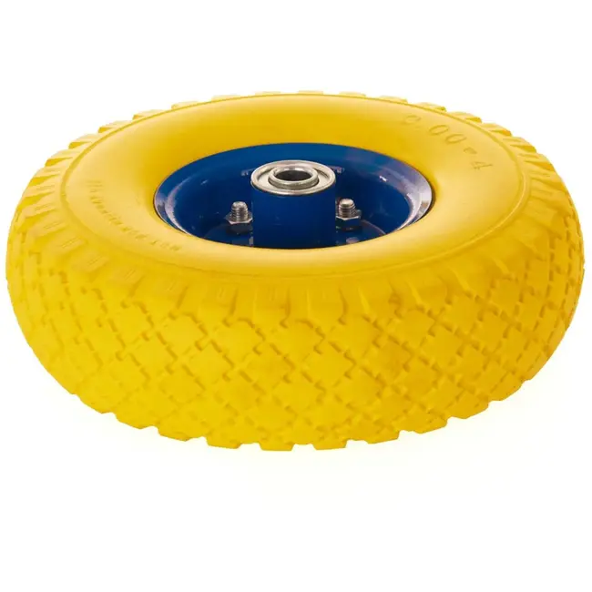 GEKO Stevig PU-wiel voor kar - 260 mm - 80 kg draagvermogen - Metalen velg
