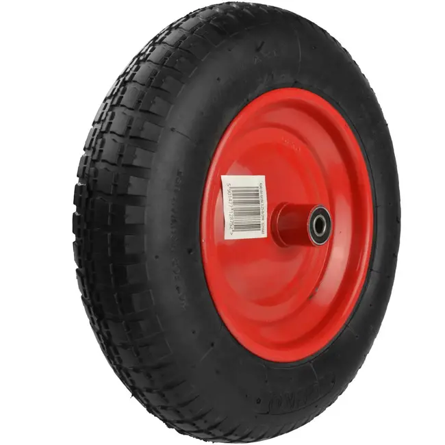 GEKO Rubberwiel voor kruiwagen - 3.25-8 - Duurzaam staal - Max. belasting 90 kg - Inclusief as