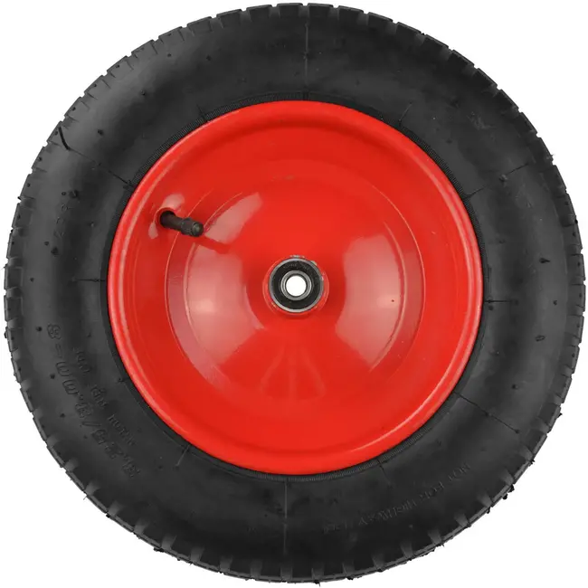 GEKO Rubberwiel voor kruiwagen - 3.25-8 - Duurzaam staal - Max. belasting 90 kg - Inclusief as