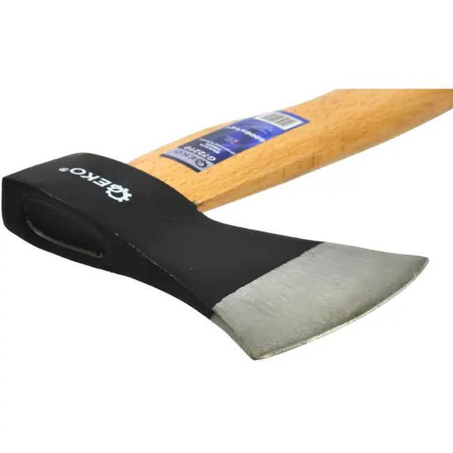 GEKO Bijl met houten handvat - antislip grip - gehard koolstofstaal - 600g