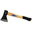 GEKO Bijl met houten handvat - antislip grip - hoogwaardig koolstofstaal - 800g - 38 cm