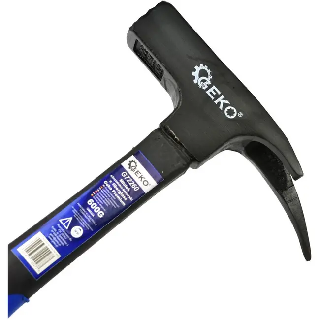 GEKO Dakhamer - 600g - TPR-handvat - Magnetische spijkerhouder - Carbon staal