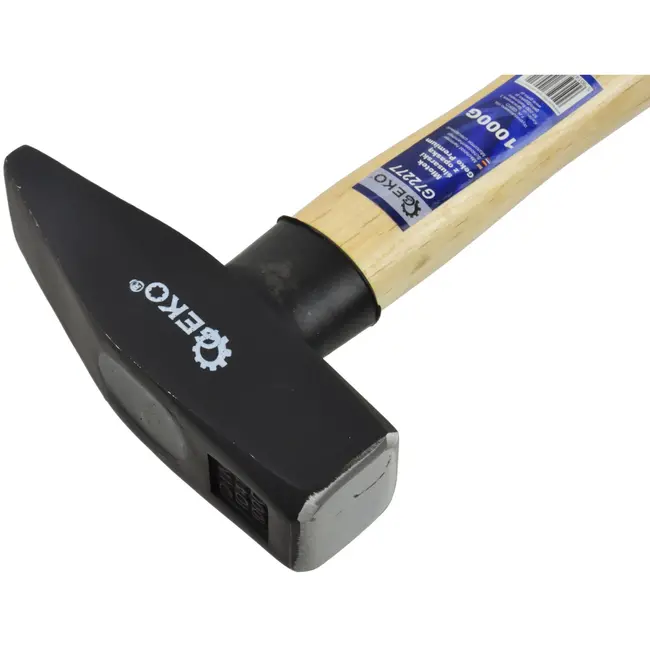 GEKO Machinistenhamer - 1000g - Hout - Ergonomisch - Precisie en Kracht