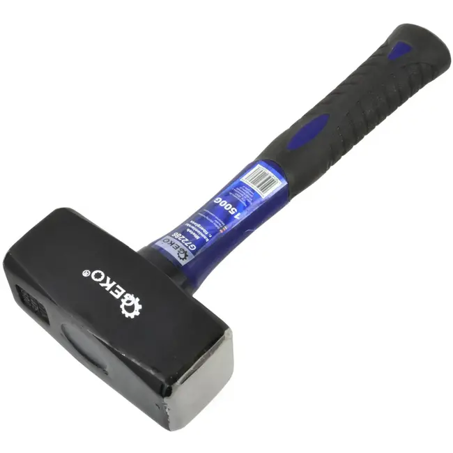 GEKO Clubhamer - 1500g - Fiberglas TPR Handvat - Carbon Staal - Antislip Grip