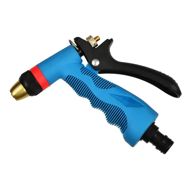 GEKO Pistoolgreep sproeikop - verstelbare straal - messing - antislip grip