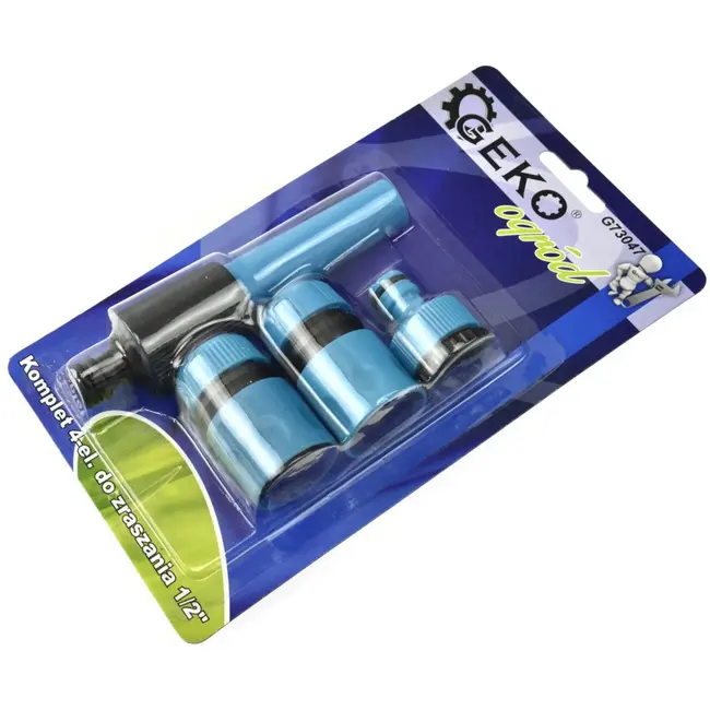 GEKO 4-delige sproeiset - eenvoudig ontwerp - voor 1/2" slang - inclusief kraanaansluiting