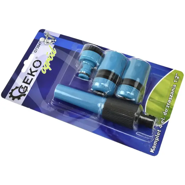 GEKO 4-delige sproeiset - eenvoudig ontwerp - voor 1/2" slang - inclusief kraanaansluiting