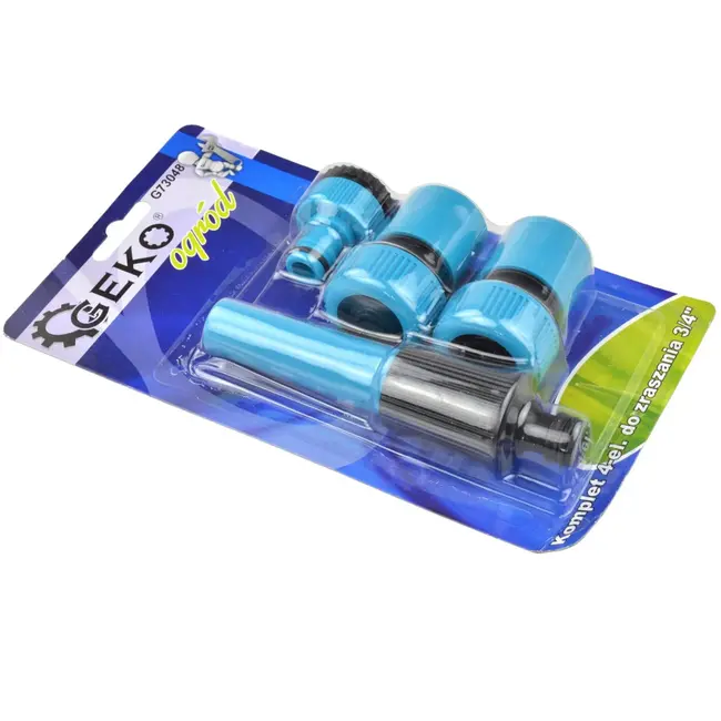 GEKO 4-delige sproeiset - voor 3/4" slang - met kraanaansluiting en snelkoppelingen