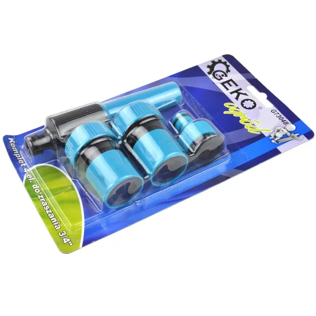 GEKO 4-delige sproeiset - voor 3/4" slang - met kraanaansluiting en snelkoppelingen