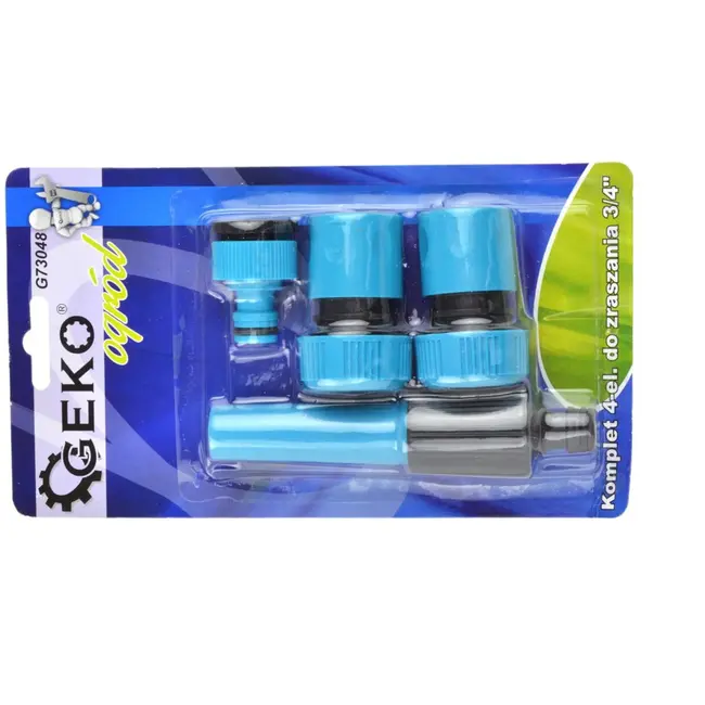 GEKO 4-delige sproeiset - voor 3/4" slang - met kraanaansluiting en snelkoppelingen