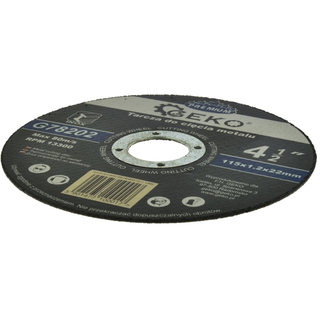 GEKO Metaalschijf - Corundum - Versterkt - 115 mm - 1,2 mm dikte - 10 stuks