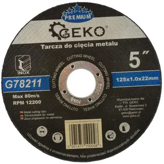 GEKO Metaalschijf - Corundum - Versterkt - 125 mm - 1 mm dikte - 10 stuks