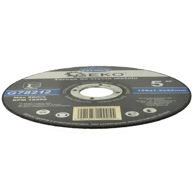 GEKO Metaalschijf - Corundum - Versterkt met glasvezel - 125 mm - 1,2 mm dikte - 10 stuks