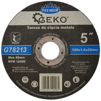 GEKO Metaalschijf - Corundum - Versterkt - 125 mm - 1,6 mm - 22,2 mm - 10 stuks