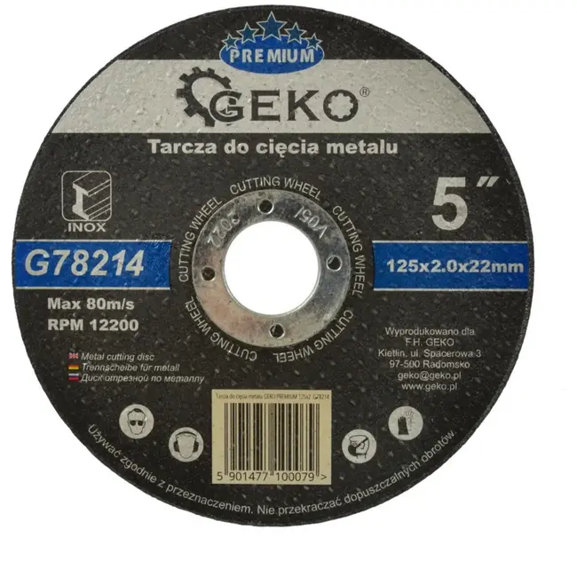 GEKO Metaalschijf - Corundum - Versterkt - 125 mm - 2 mm dikte - 10 stuks