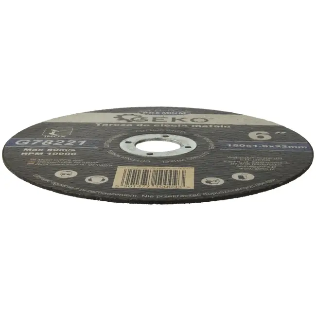 GEKO Metaalschijf - Corundum - Versterkt - 150 mm - 1,6 mm - 22,2 mm - 5 stuks