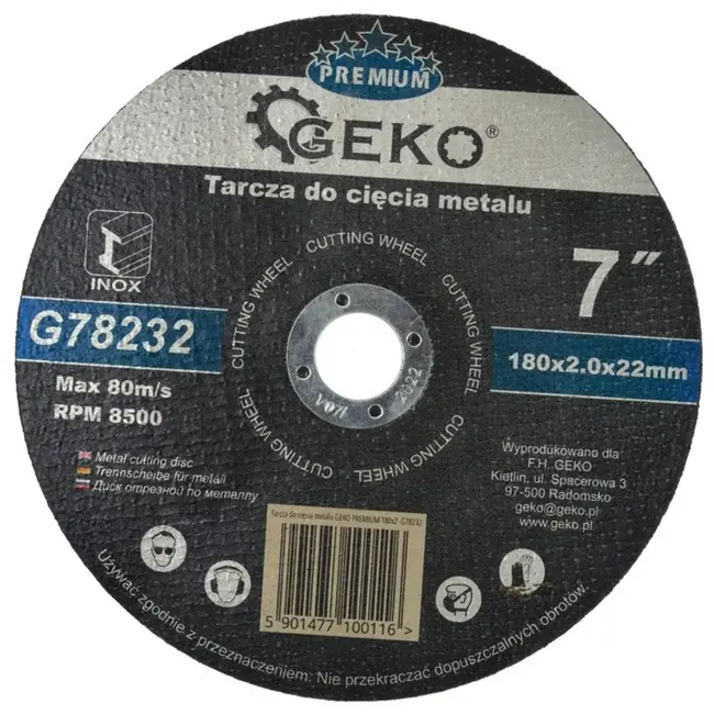 GEKO Metaalschijf - Corundum - Versterkt - 180 mm - 8500 rpm - 25 stuks
