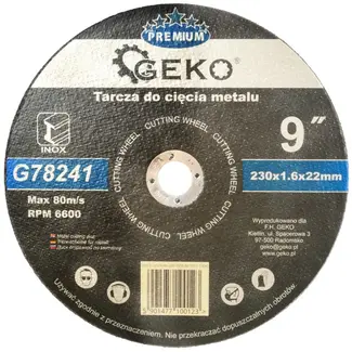 GEKO Metaalschijf - Corundum - Versterkt - 230 mm - 1,6 mm dikte - 5 stuks