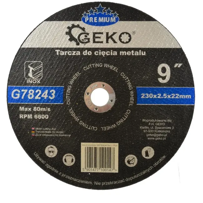 GEKO Metaalschijf - Corundum - Versterkt - 230 mm - 2,5 mm - 6600 rpm - 5 stuks