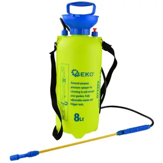 GEKO Drukspuit - 8 liter - Verstelbare armriem - Veiligheidsventiel - Versterkte zuiger