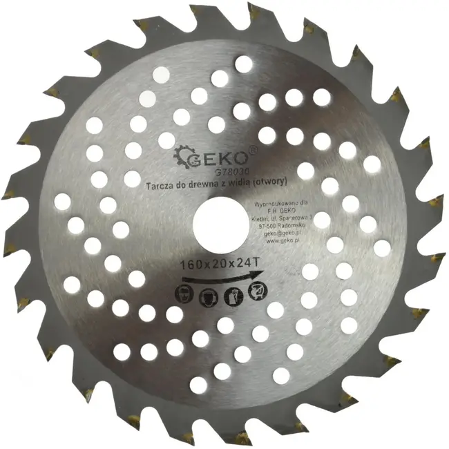 GEKO Cirkelzaagblad - 160 mm - 24T - Koelgaten - TCT