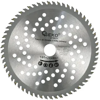 GEKO Cirkelzaagblad - 160 mm - 60T - Koelgaten - Houtbewerking