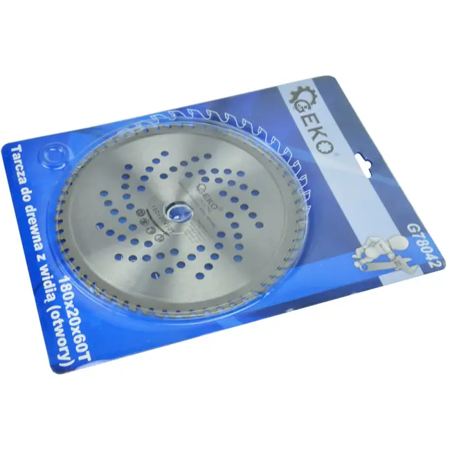 GEKO Cirkelzaagblad - 180 mm - 60T - Koelgaten - TCT-tanden