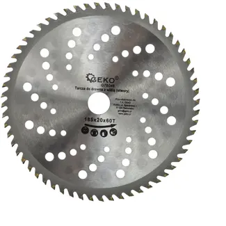 GEKO Cirkelzaagblad - 185 mm - 60 Tanden - Koelgaten - TCT