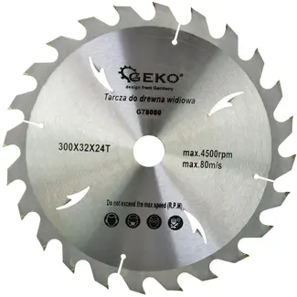 GEKO Cirkelzaagblad - 300 mm - 24T - Koelgaten - TCT-tanden