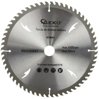 GEKO Cirkelzaagblad - 300 mm - 60T - Koelgaten - TCT-tanden