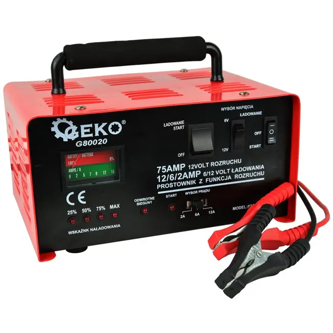 GEKO Acculader - 75A - 6/12V - Ergonomisch - Snel en Trickle Charge