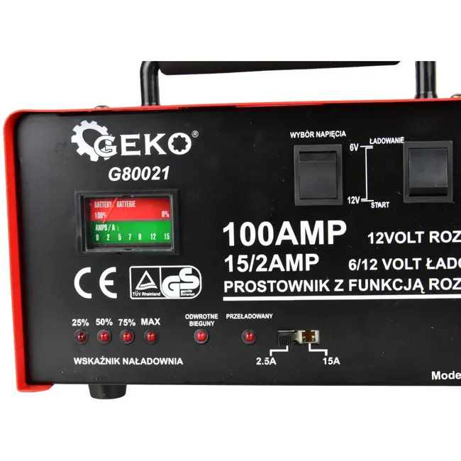 GEKO Acculader - 100A - 6/12V - Ergonomisch - Snel en Trickle Charge