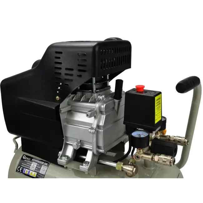 GEKO Oliegesmeerde luchtcompressor - 24L - 8 bar - 210 L/min - Staal - Horizontaal ontwerp