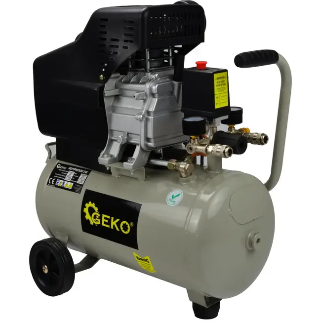 GEKO 50L luchtcompressor - oliegesmeerd - 8 bar - 210 L/min - horizontaal ontwerp