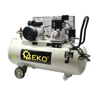 GEKO 100L luchtcompressor - oliegesmeerd - 8 bar - 390 L/min - horizontaal ontwerp