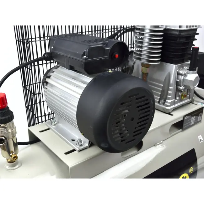 GEKO 100L luchtcompressor - oliegesmeerd - 8 bar - 390 L/min - horizontaal ontwerp