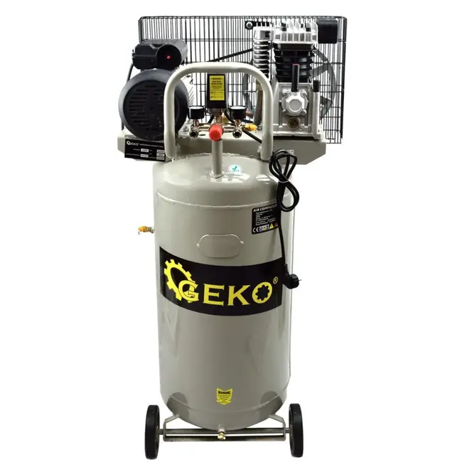 GEKO Verticale luchtcompressor - 100L - Oliegesmeerd - 8 bar - 390 L/min