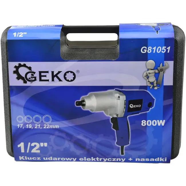 GEKO Elektrische slagmoersleutel - 800W - 320 Nm - Inclusief Doppenset