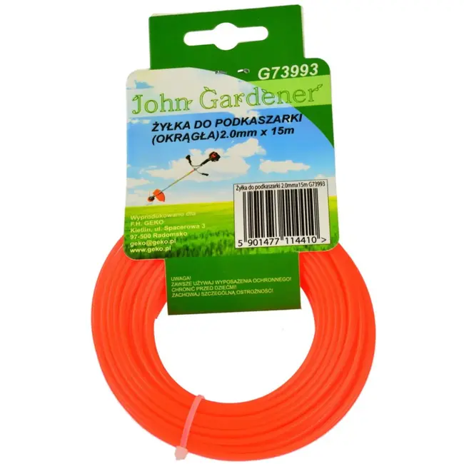 GEKO Nylon draad 2.0mm - Rond - Rood - 15m - Hittebestendig