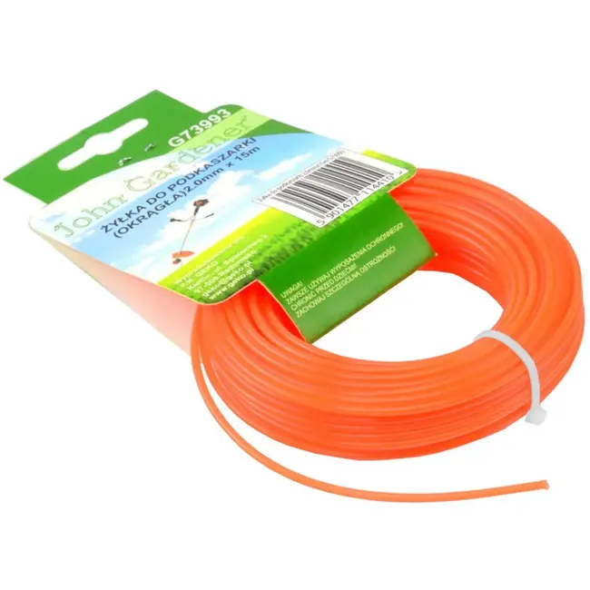 John Gardener Nylon draad 2.0mm - Rond - Rood - 15m - Hittebestendig