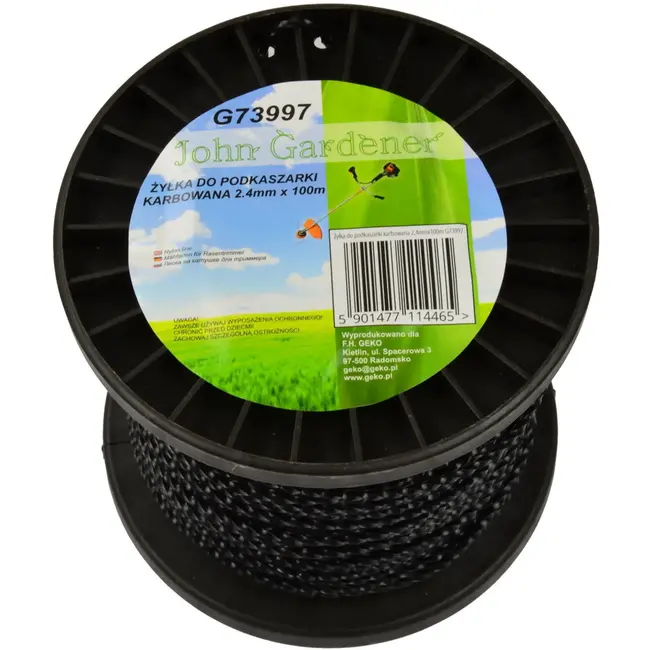 GEKO Corrugated maaidraad - 100 m - 2,4 mm - zwart - hoge slijtvastheid