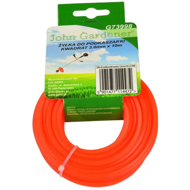 GEKO Nylon draad vierkant rood - 3,0 mm x 10 m - Hittebestendig en flexibel