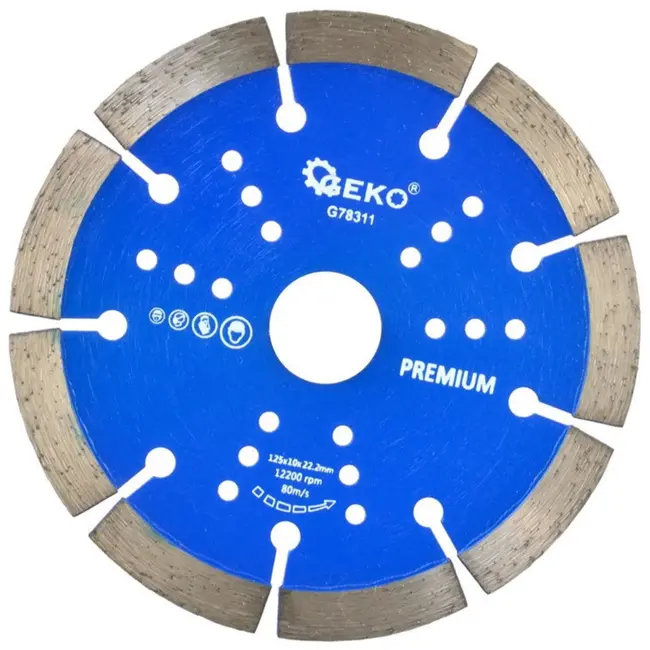 GEKO Diamantschijf - Gesegmenteerde Rand - 125 mm - Snelle Stofverwijdering