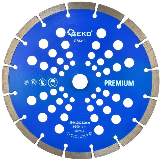 GEKO Diamantschijf - Gesegmenteerde Rand - 230 mm - Snelle Stofafvoer
