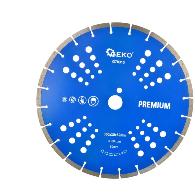 GEKO Diamantschijf - Gesegmenteerd - 350 mm - Snelle stofafvoer - 10 mm segmenten