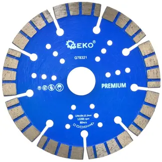 GEKO Diamantschijf - Turbo Rim - Segmenten - 125 mm - 10 mm hoogte