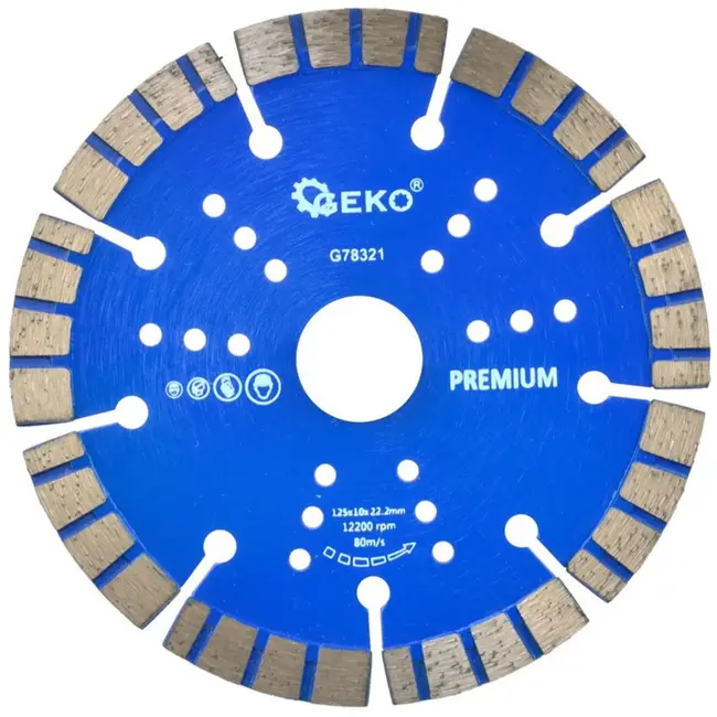 GEKO Diamantschijf - Turbo Rim - Segmenten - 125 mm - 10 mm hoogte