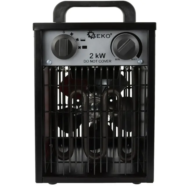 GEKO Industriële elektrische ventilatorkachel - 2kW - 3 standen - RVS en koper - Oververhittingsbeveiliging